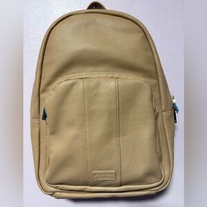 Tan Leather Backpack pom pom London
